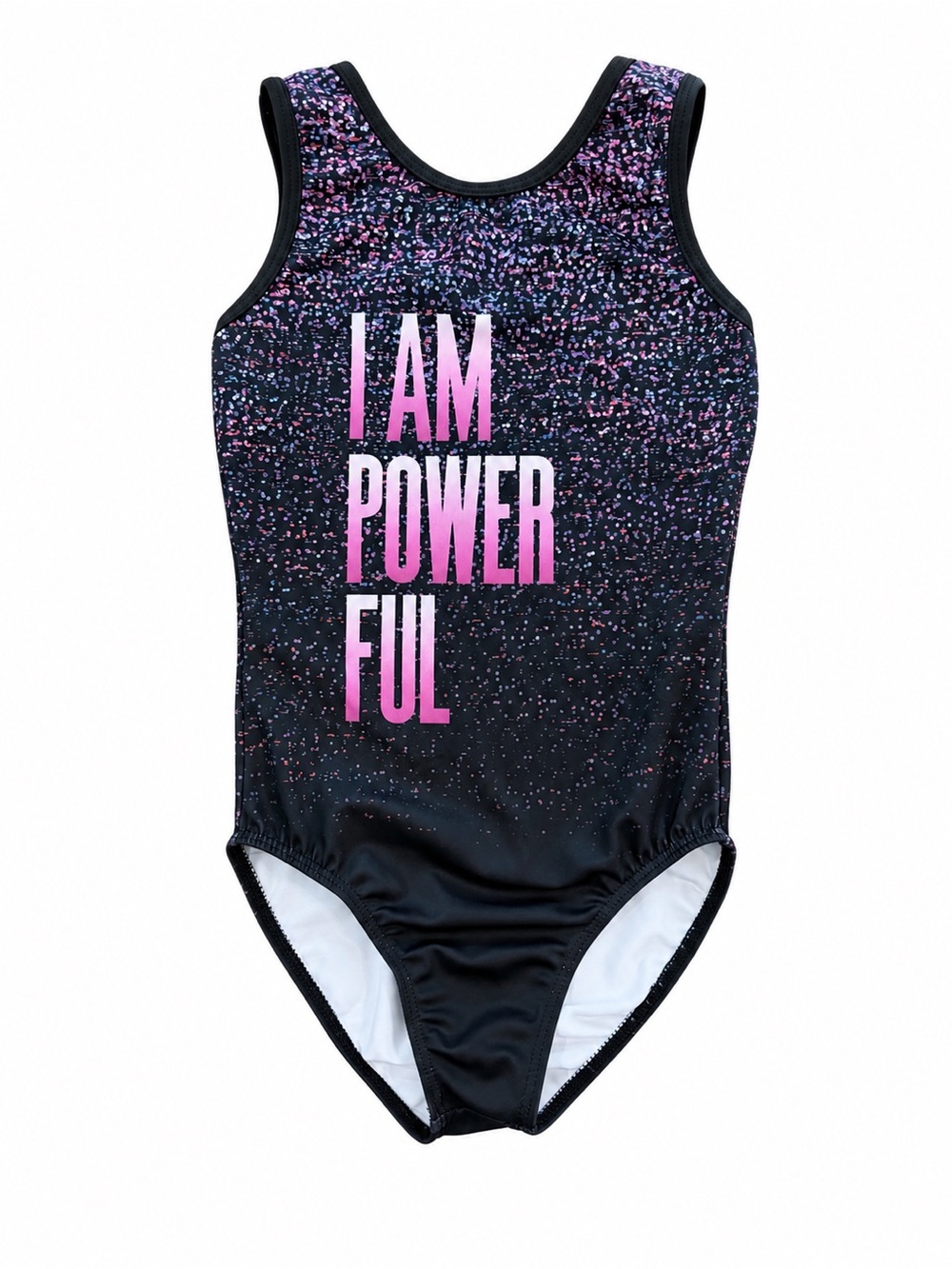 Destira Youth Medium I Am Powerful Gymnastics Leotard Multicolor